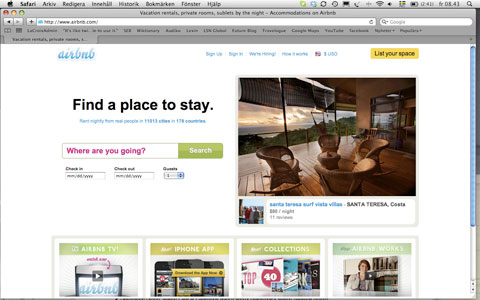 Bo hemma fast borta med AirBnB